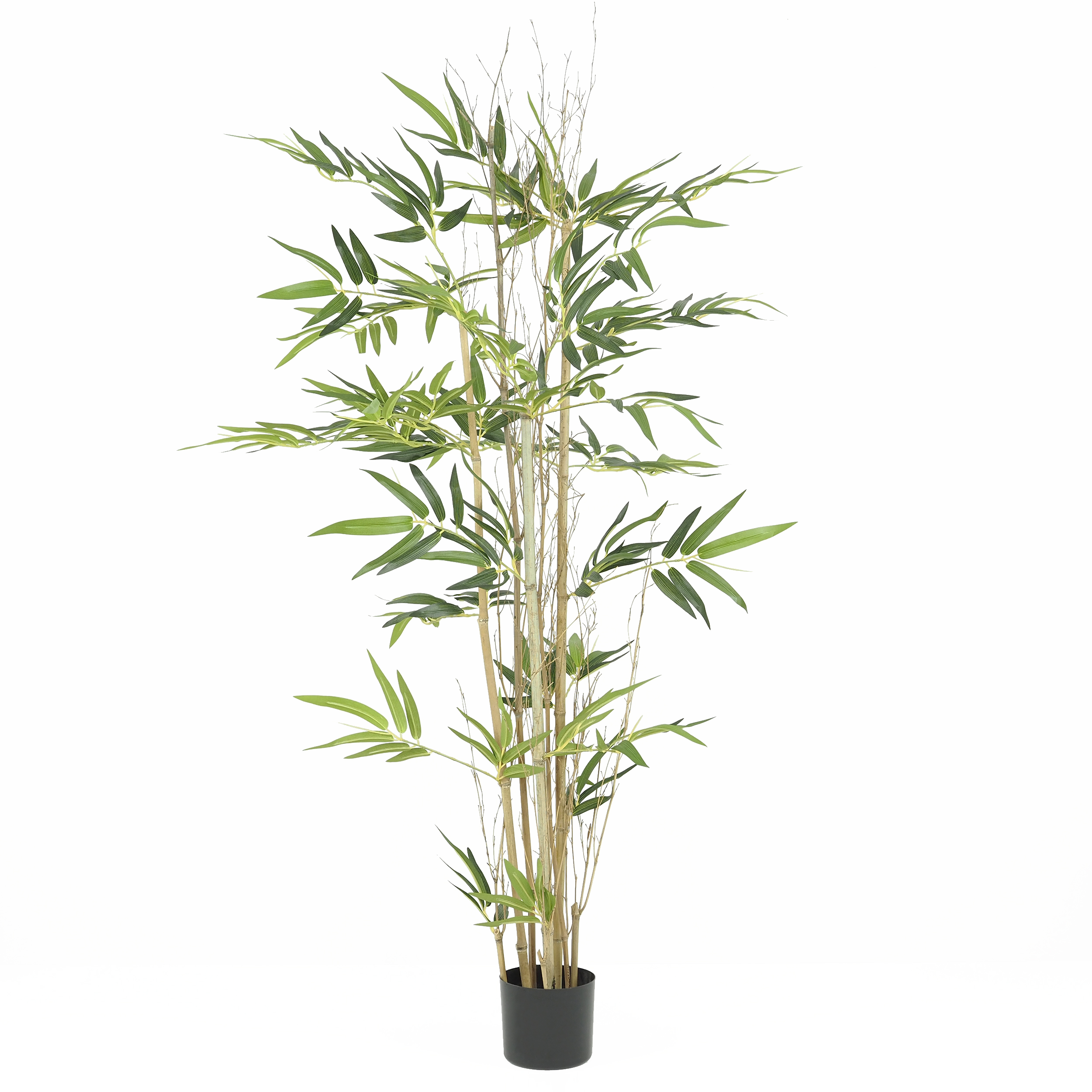 Bambou Artificiel, 3 Troncs Naturels, 336 Feuilles, H.150cm