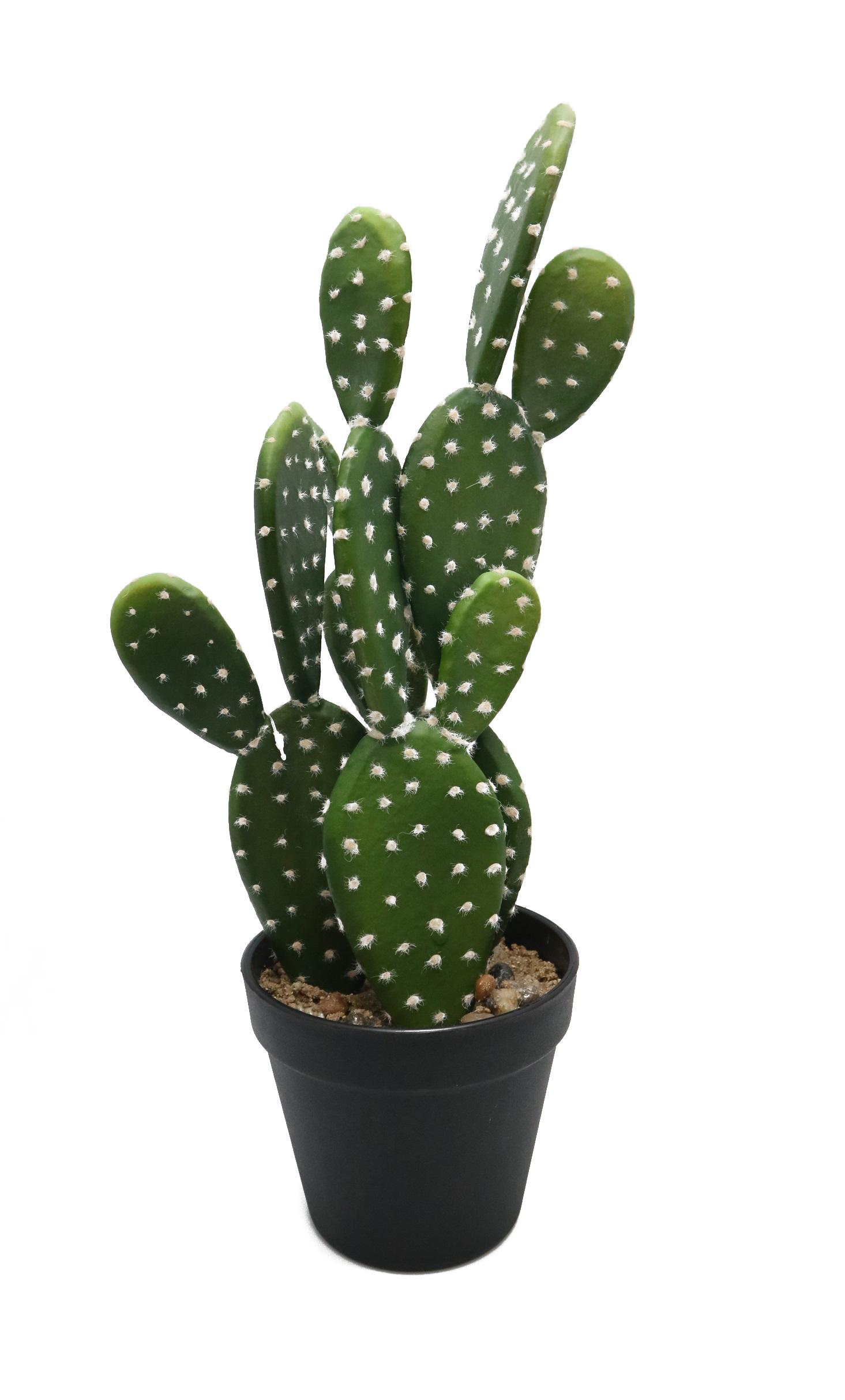Cactus artificiel figuier de barbarie pot noir 42cm (photo) Cactus artificiel figuier de barbarie pot noir 42cm