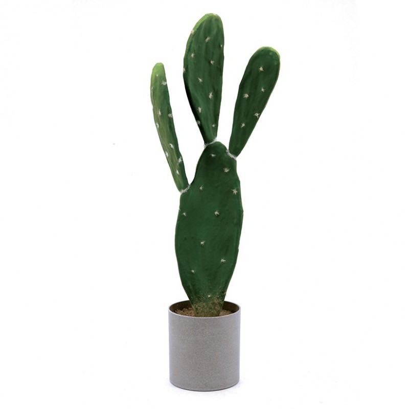 Cactus artificiel pot plastique effet ciment 63cm Cactus artificiel pot plastique effet ciment 63cm