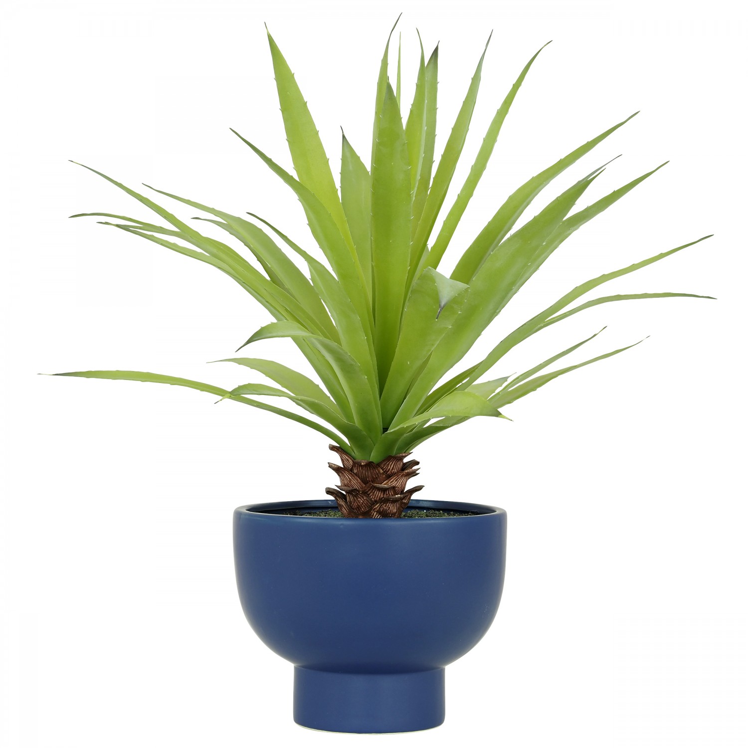 Agave artificiel en pot céramique bleu 60cm Agave artificiel en pot céramique bleu 60cm
