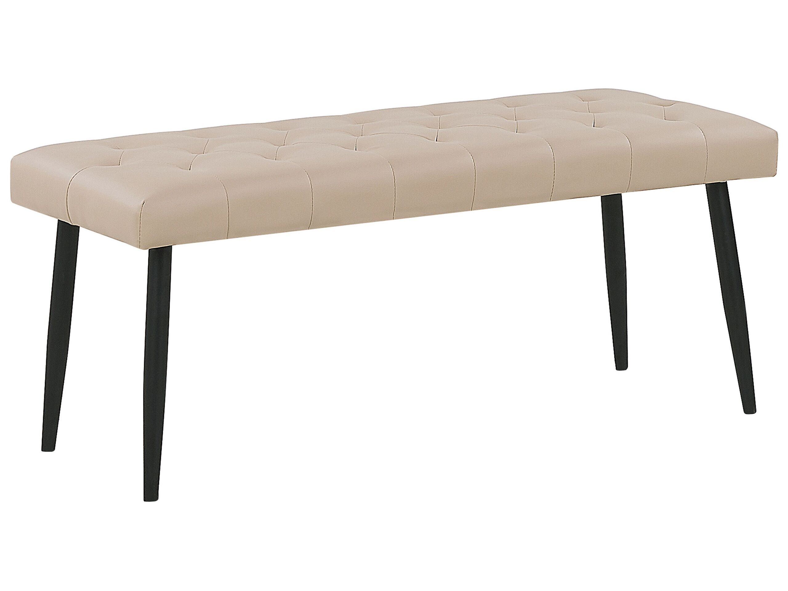 Bout de lit en simili-cuir beige (photo) Bout de lit en simili-cuir beige