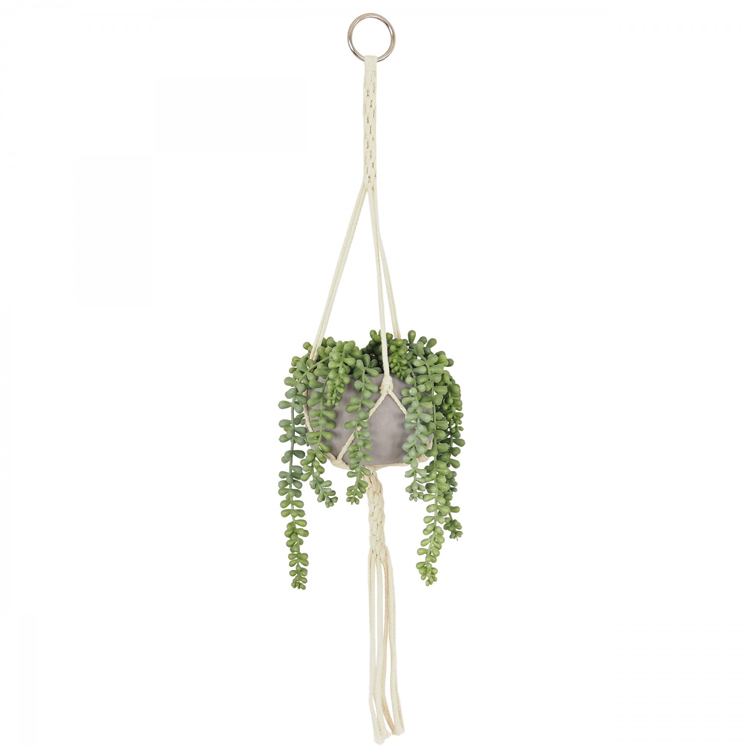 Suspension de Succulentes Artificielles, H.70cm, Vert Suspension de Succulentes Artificielles, H.70cm, Vert