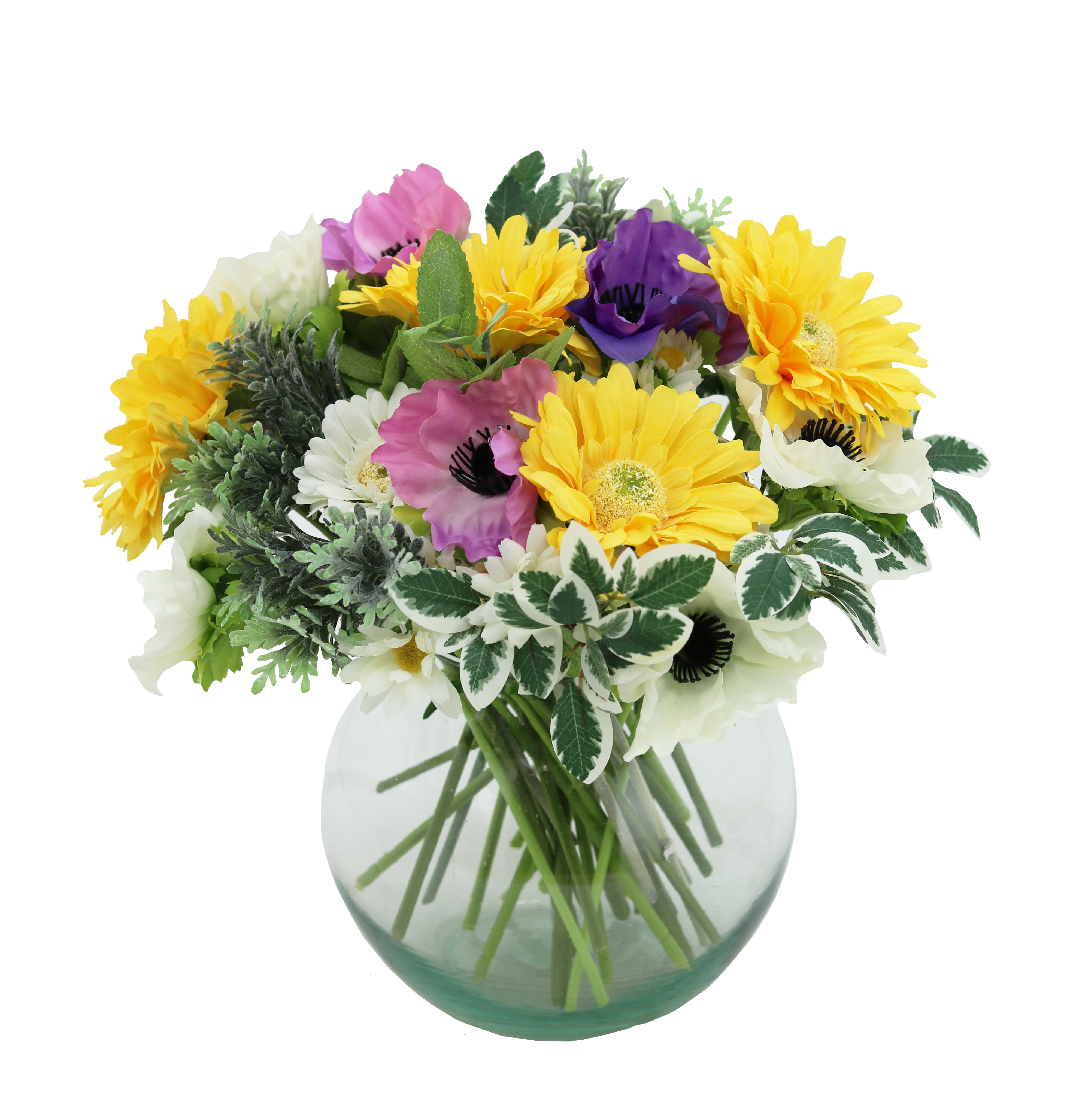 Bouquet champêtre artificiel de 36 tiges de fleurs multicolores 28cm (photo) Bouquet champêtre artificiel de 36 tiges de fleurs multicolores 28cm