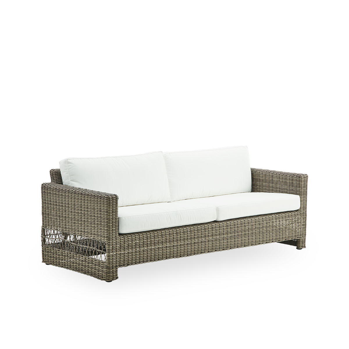Canapé 3 places en aluminium et fibre synthétique taupe