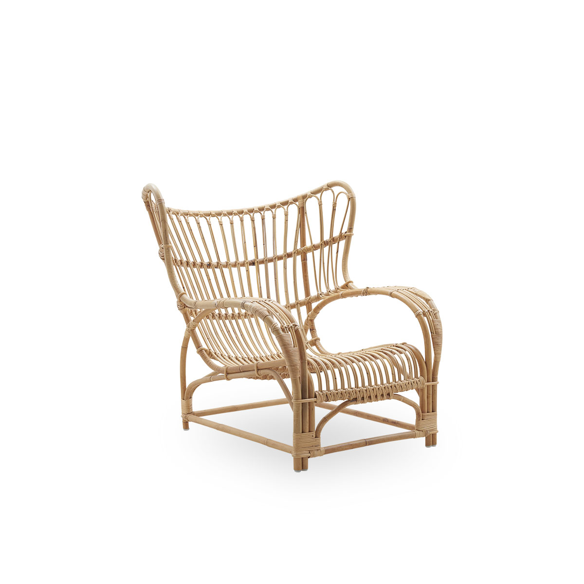 Fauteuil haut dossier en rotin by Viggo Boesen