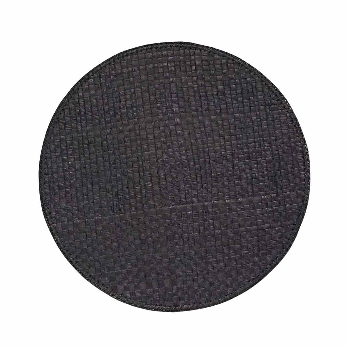 Lot de 4 sets de table ronds pandan noir Lot de 4 sets de table ronds pandan noir