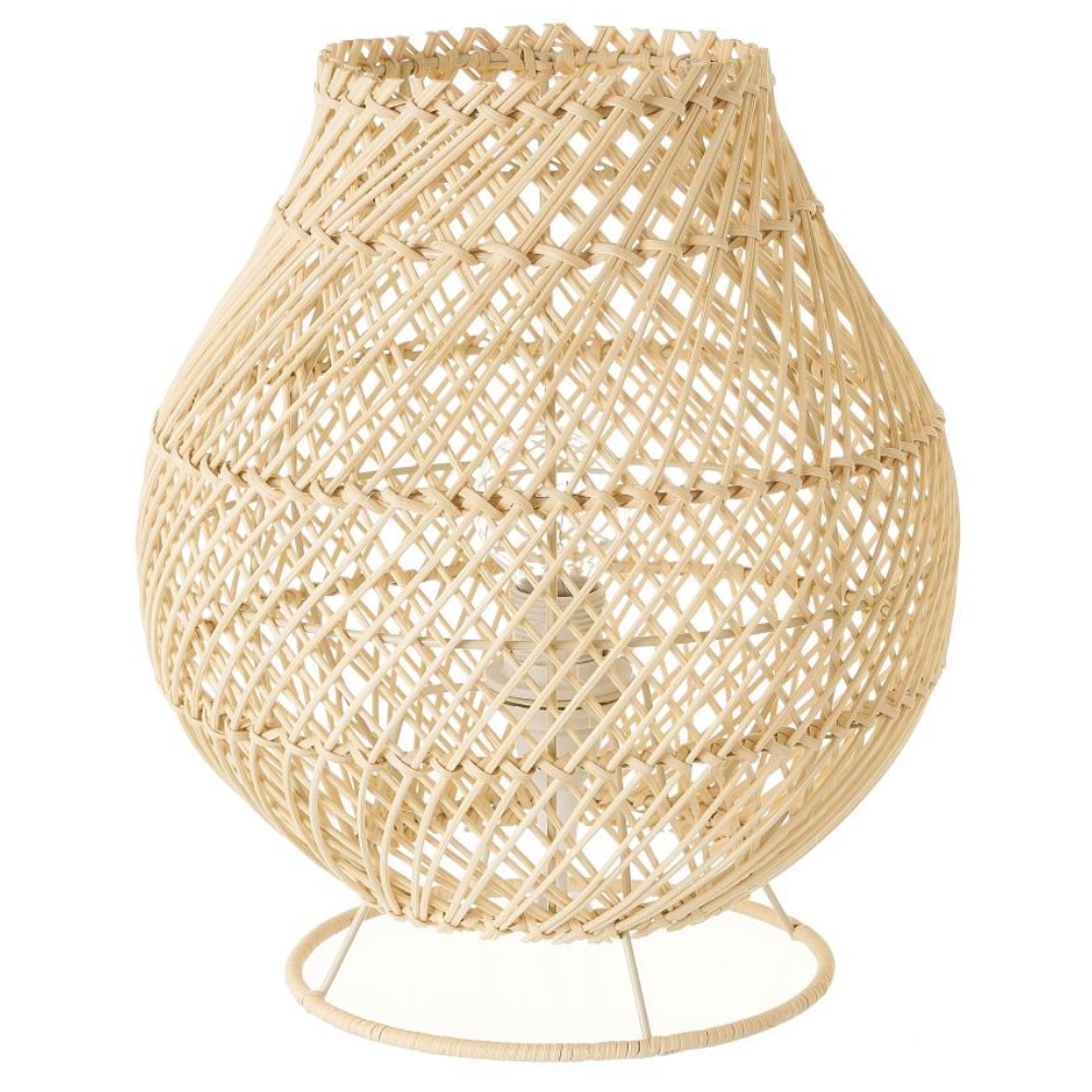 Lampe de table arrondie en rotin naturel D34cm Lampe de table arrondie en rotin naturel D34cm