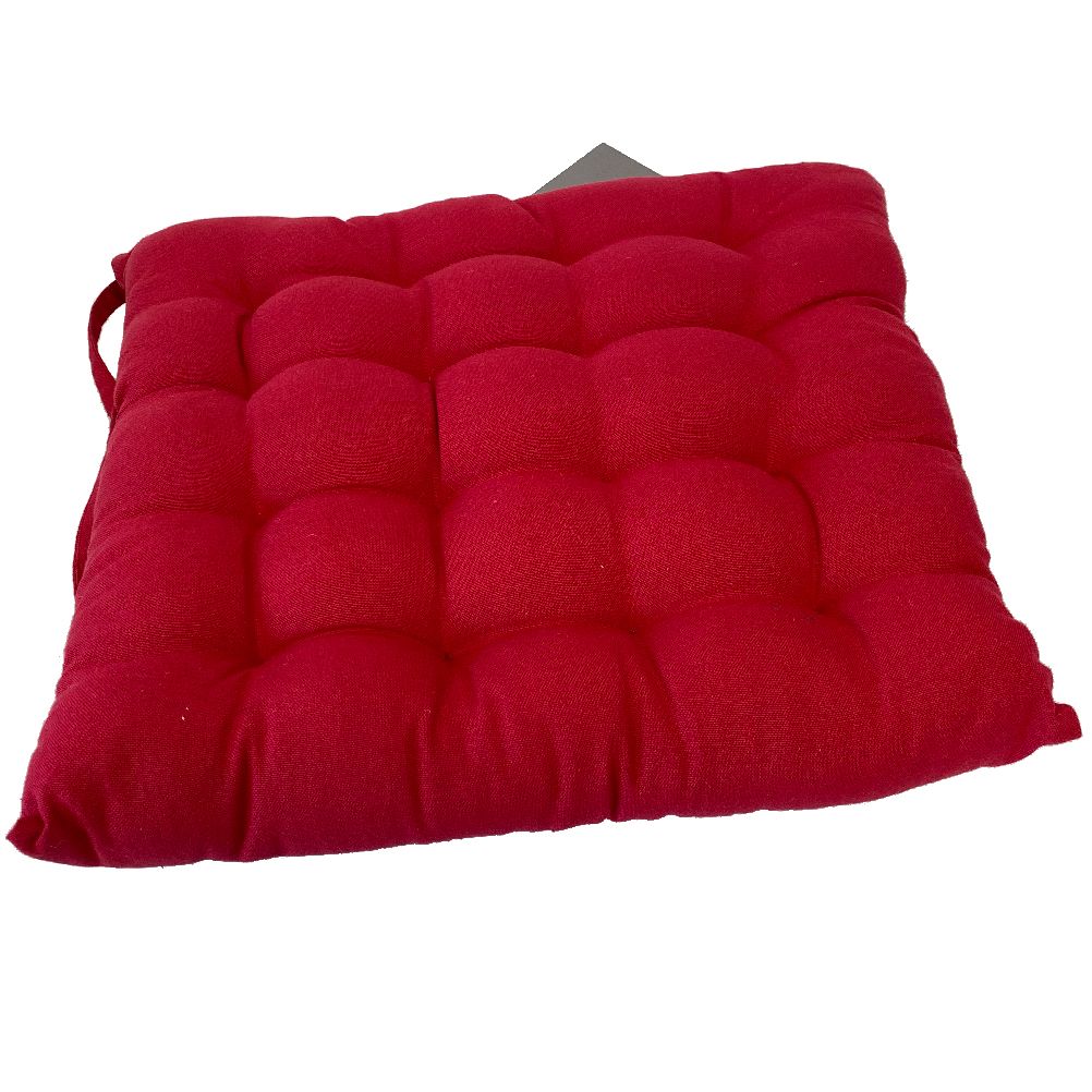 Coussin de chaise en coton rouge 40x40 (photo) Coussin de chaise en coton rouge 40x40