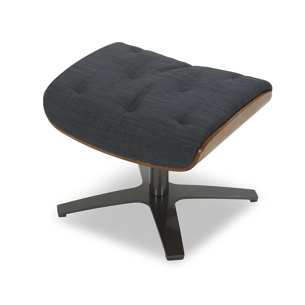 Pouf en tissu anthracite et chêne naturel (photo) Pouf en tissu anthracite et chêne naturel