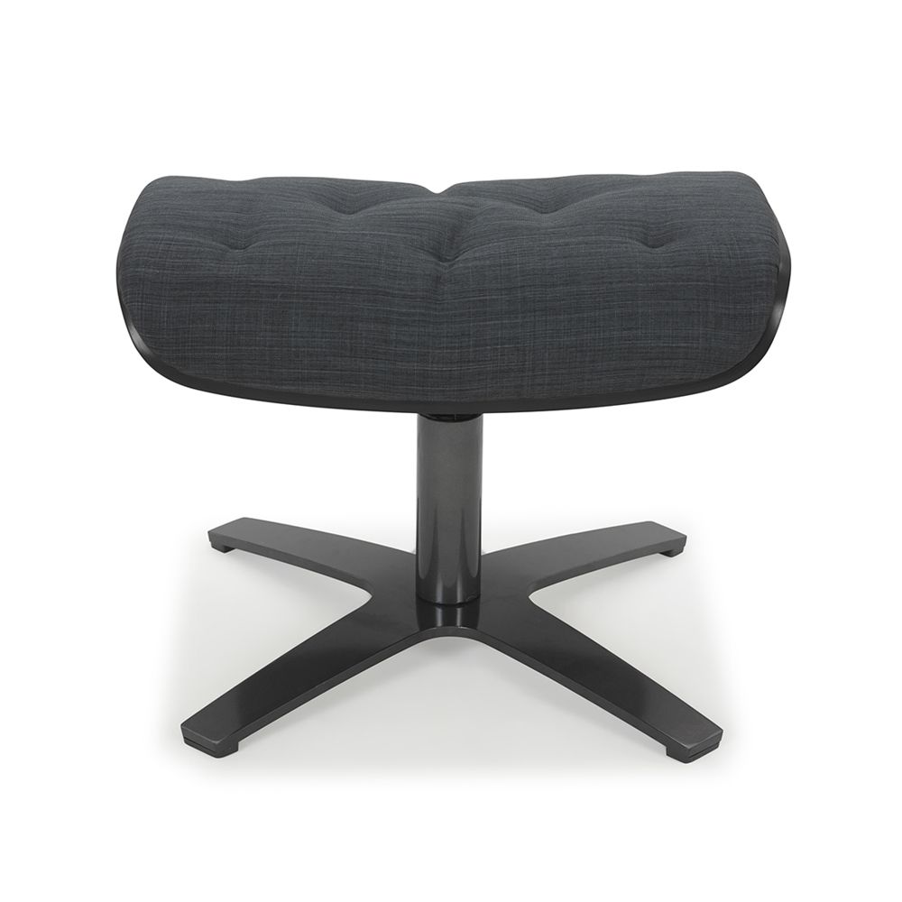 Pouf en tissu graphite et chêne noir (photo) Pouf en tissu graphite et chêne noir
