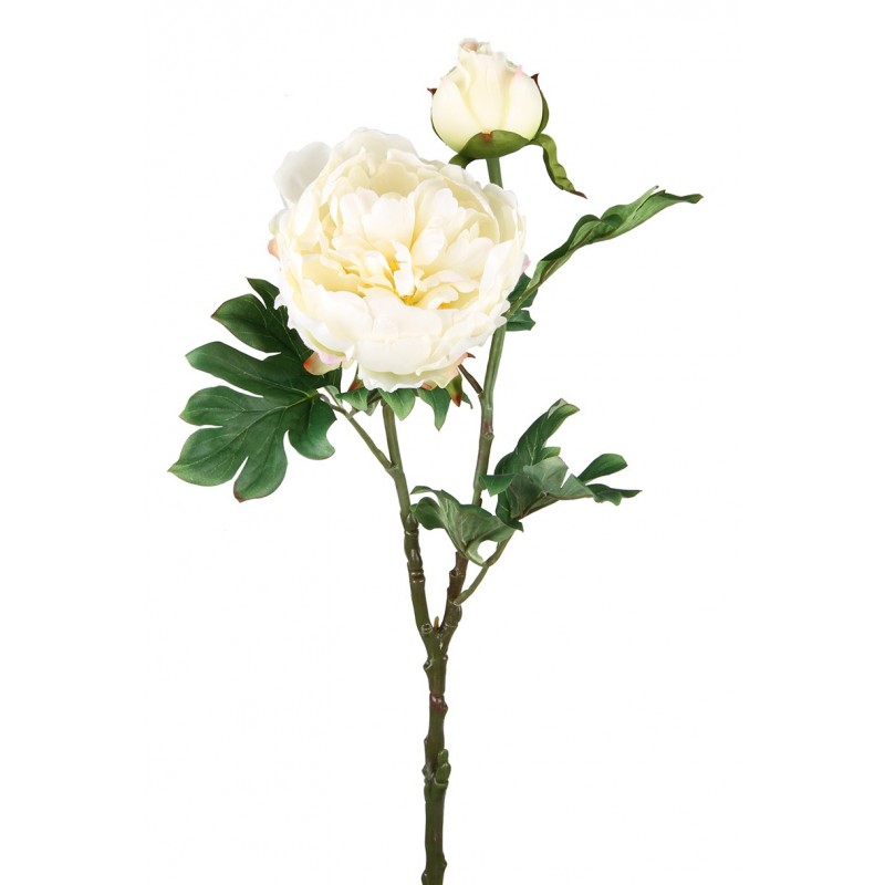 3 branches pivoines blanches artificielles 69cm 3 branches pivoines blanches artificielles 69cm