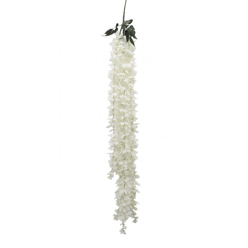 Chute de 5 branches d'hortensias blanches artificielles 140cm