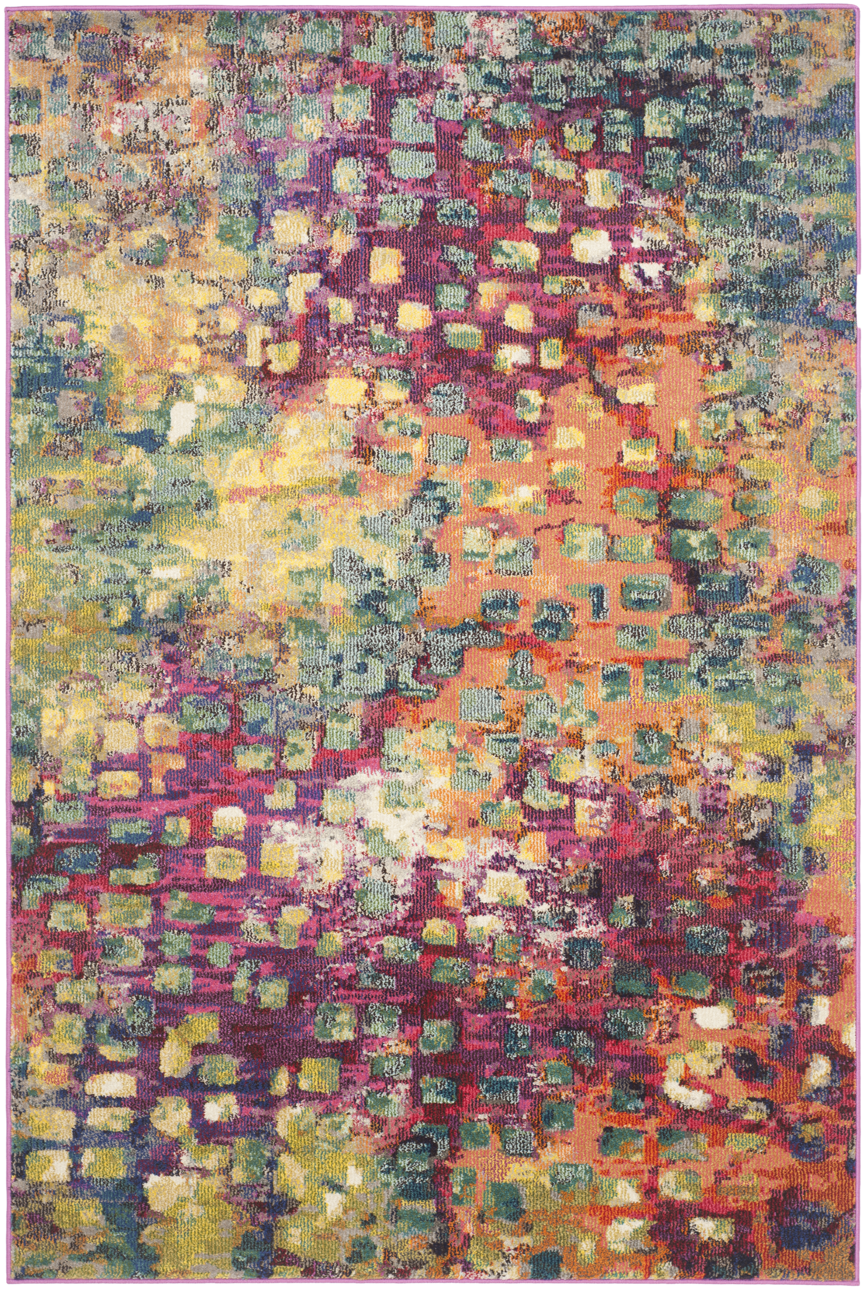 Tapis de salon boho rose et multicolore 200x300 Tapis de salon boho rose et multicolore 200x300