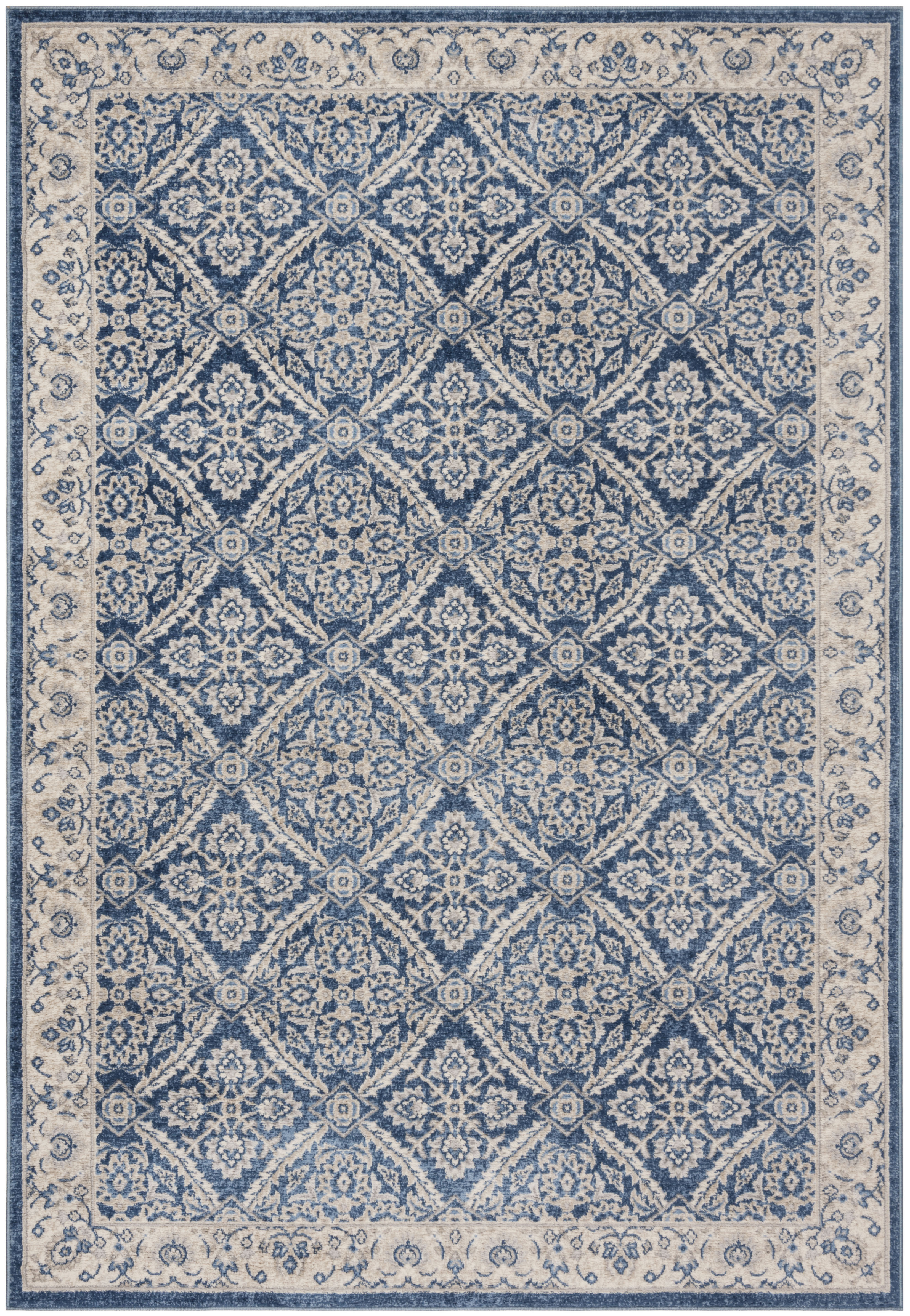 Tapis de salon classique bleu marine et crème 160x230 Tapis de salon classique bleu marine et crème 160x230