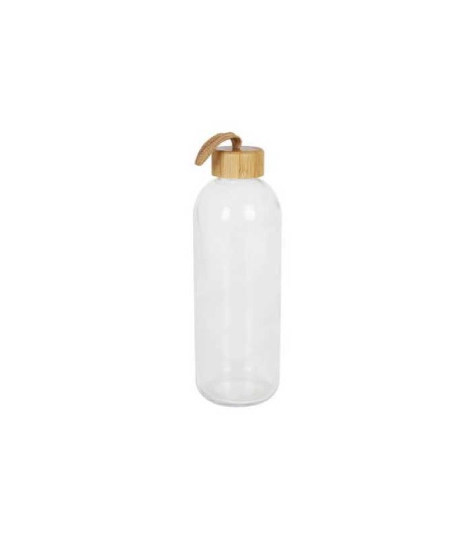 Bouteille d'eau en verre réutilisable bouchon bambou 1L (photo) Bouteille d'eau en verre réutilisable bouchon bambou 1L