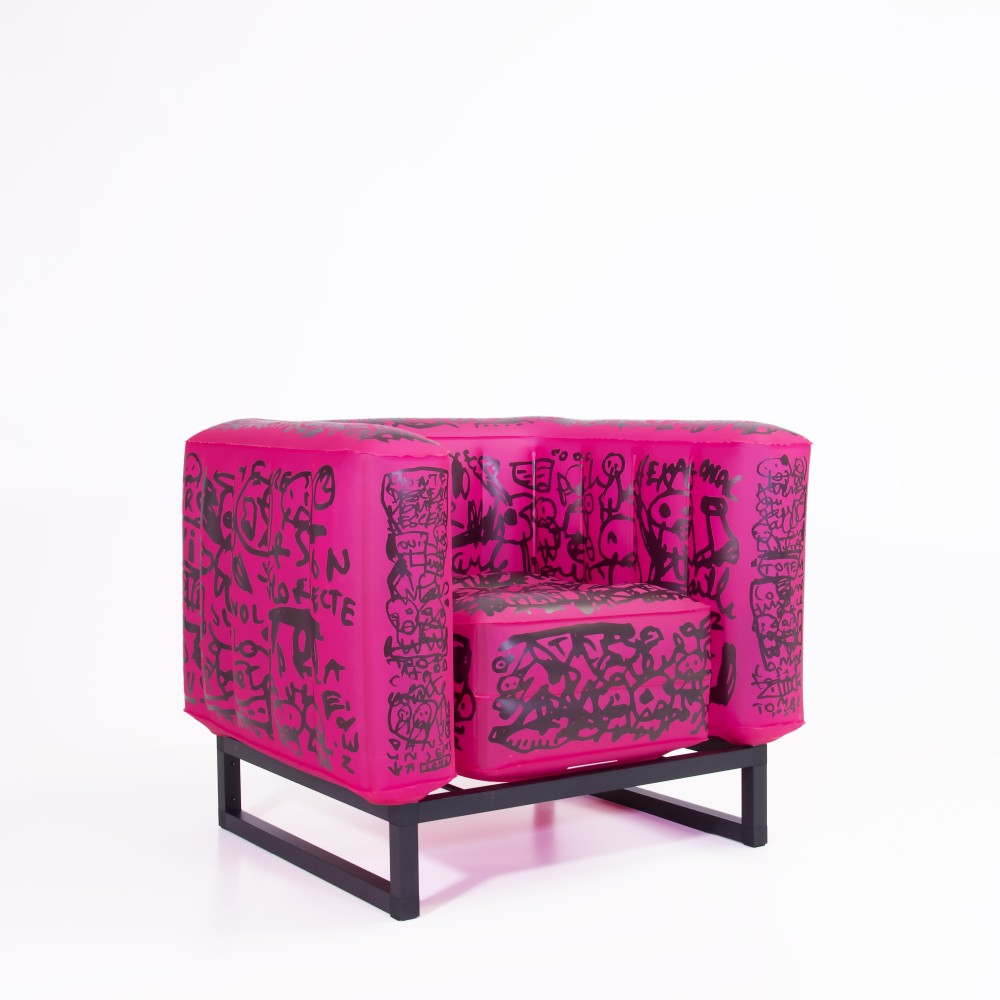 Salon de jardin design, 1 canapé et 2 fauteuils noirs