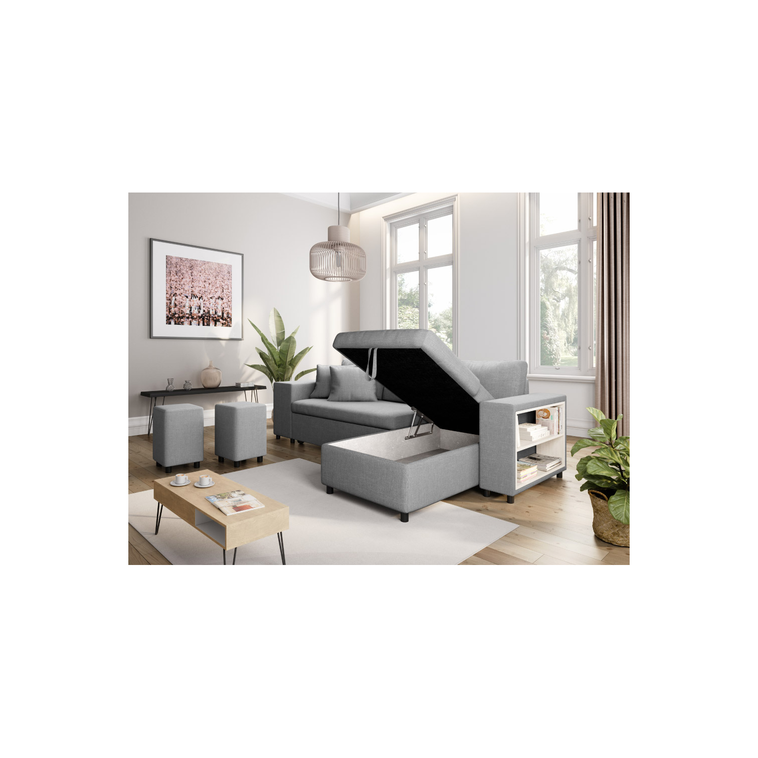 mady - Canapé convertible Gris - Vue supplémentaire 2