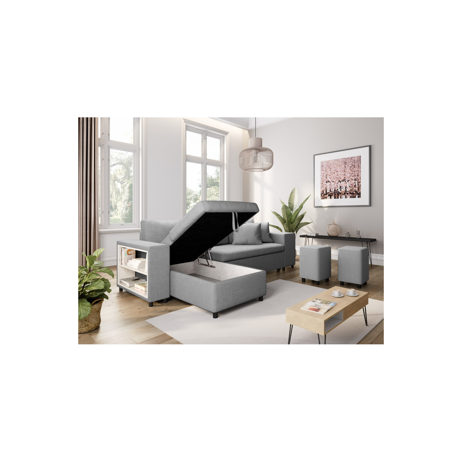 mady - Canapé convertible Gris - Vue supplémentaire 2