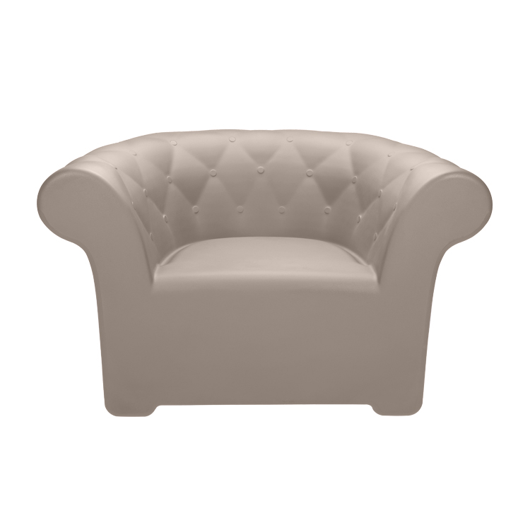 Fauteuil en résine recyclable gris tourterelle