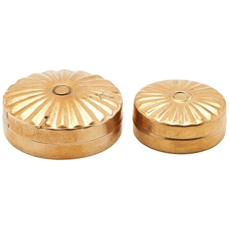 Boîtes dorées en métal doré - Lot de 2 Boîtes dorées en métal doré - Lot de 2