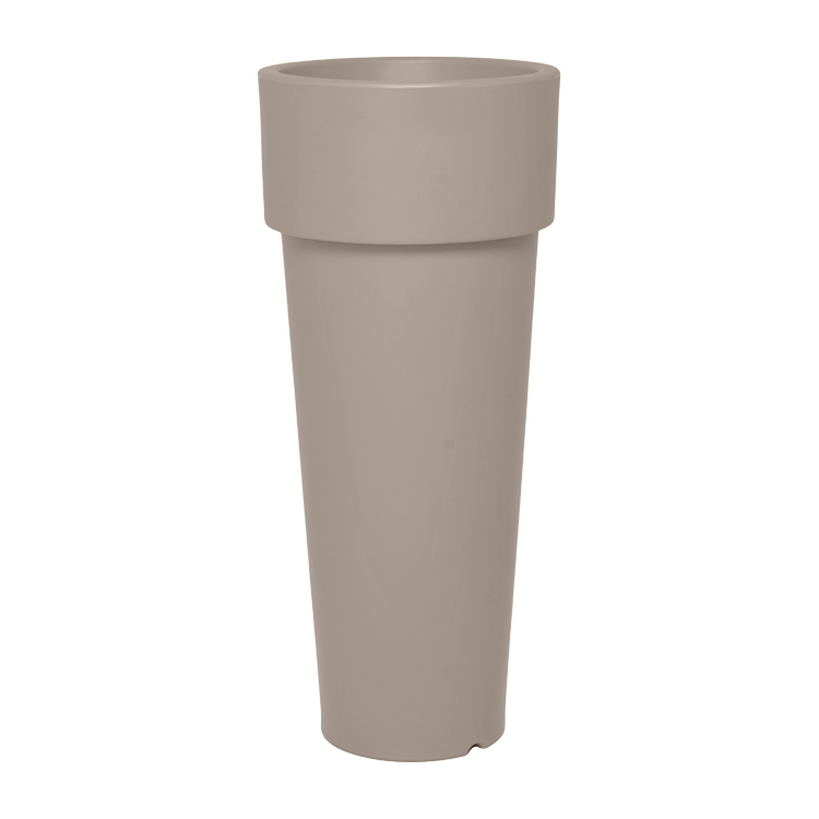 Pot à fleur en résine recyclable gris tourterelle D50cm