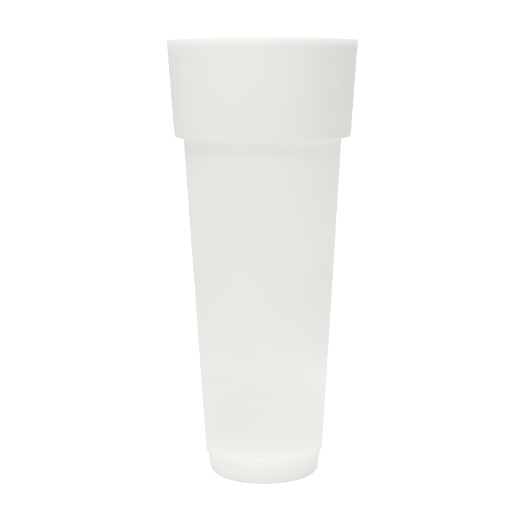 Pot à fleur éclairé en résine recyclable neutre D50cm Pot à fleur éclairé en résine recyclable neutre D50cm