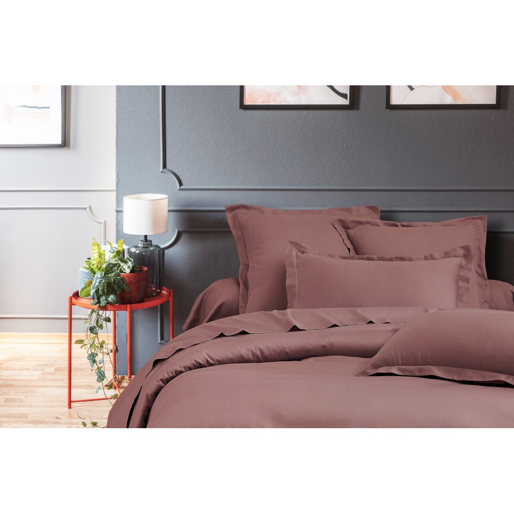 Parure de lit 2 pcs en satin de coton 140x200 cm+1 TO 63x63 cm rose