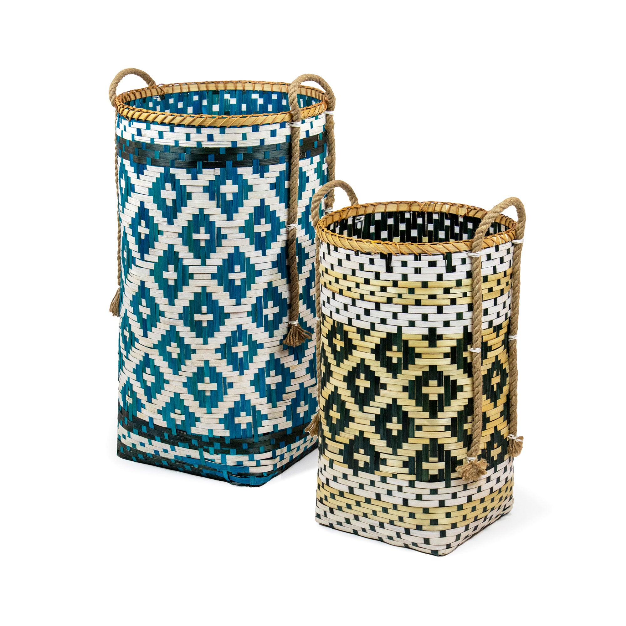 Paniers en bambou teinté - Lot de 2 Paniers en bambou teinté - Lot de 2