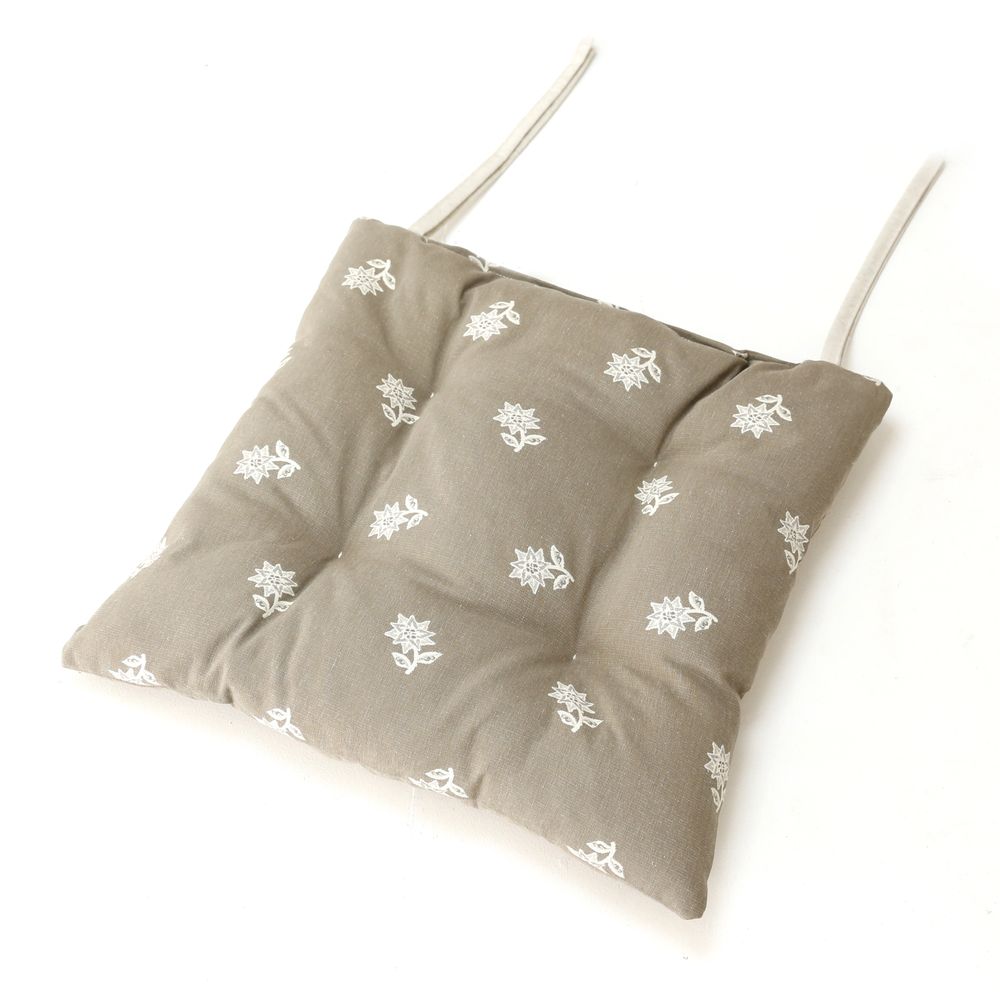 Galette de chaise style montagne Edelweiss taupe