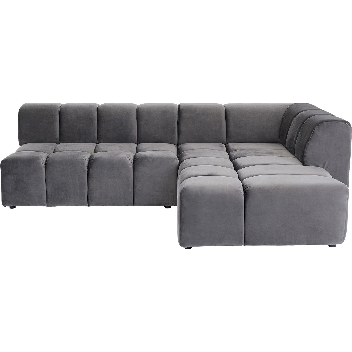Canapé d'angle droite 4 places en tissu gris Canapé d'angle droite 4 places en tissu gris