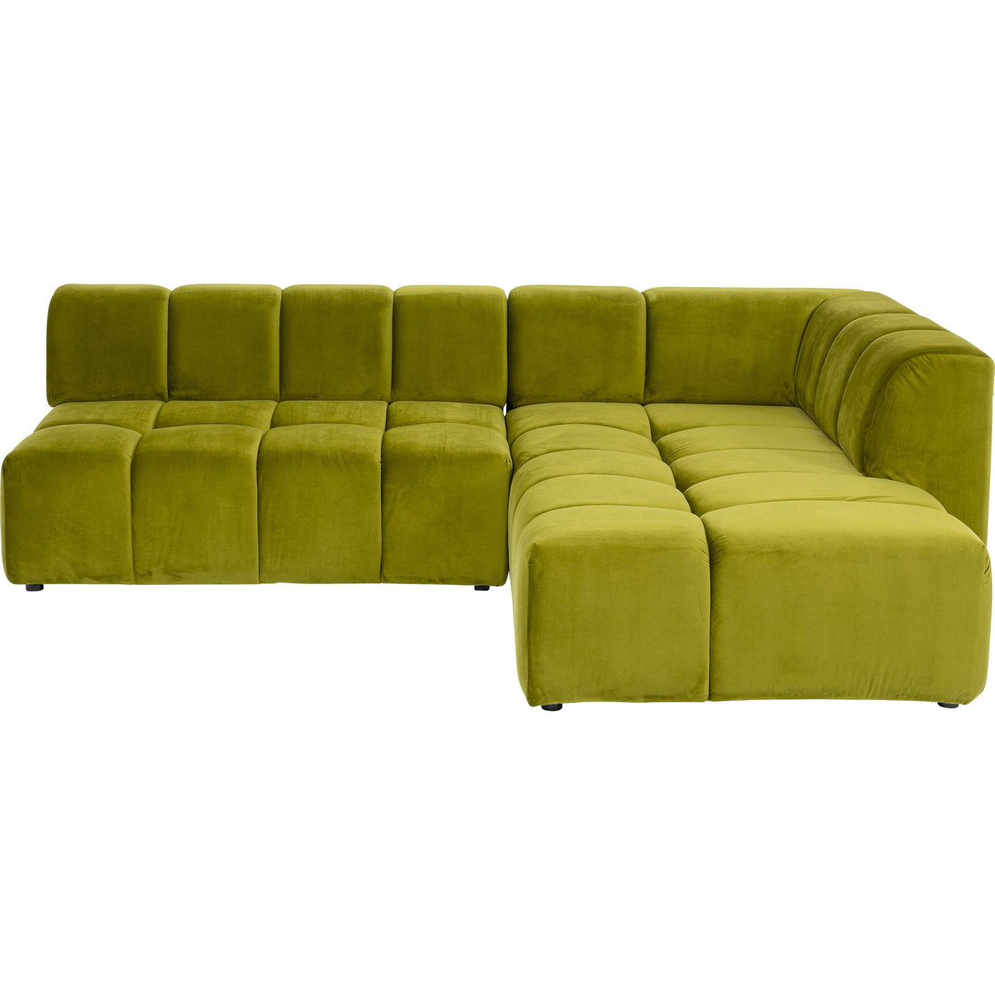 Canapé d'angle droite 4 places en tissu vert (photo) Canapé d'angle droite 4 places en tissu vert