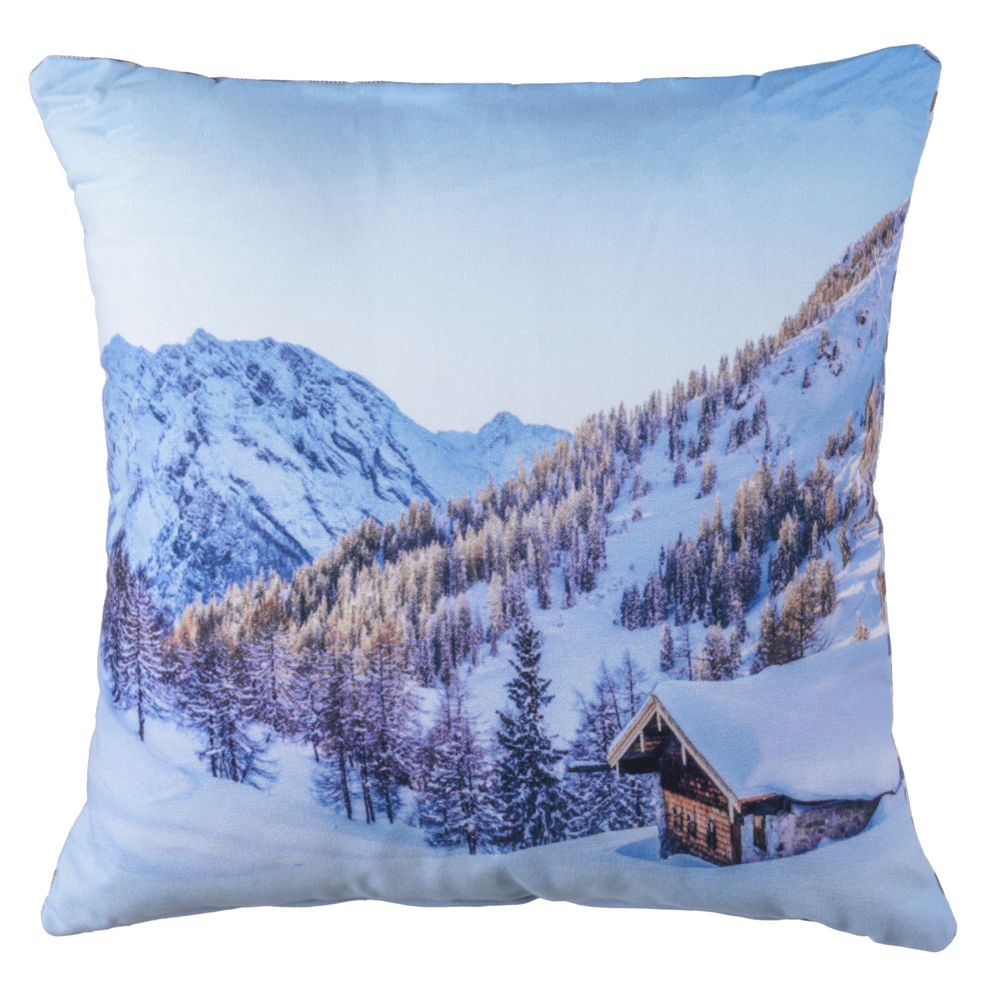 Coussin carré 40 x 40 cm imprimé chalet Coussin carré 40 x 40 cm imprimé chalet