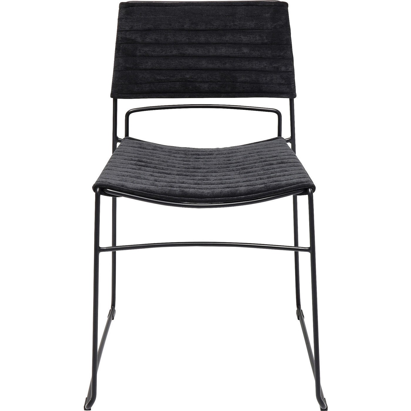 Chaise en tissu noir et acier noir (photo) Chaise en tissu noir et acier noir