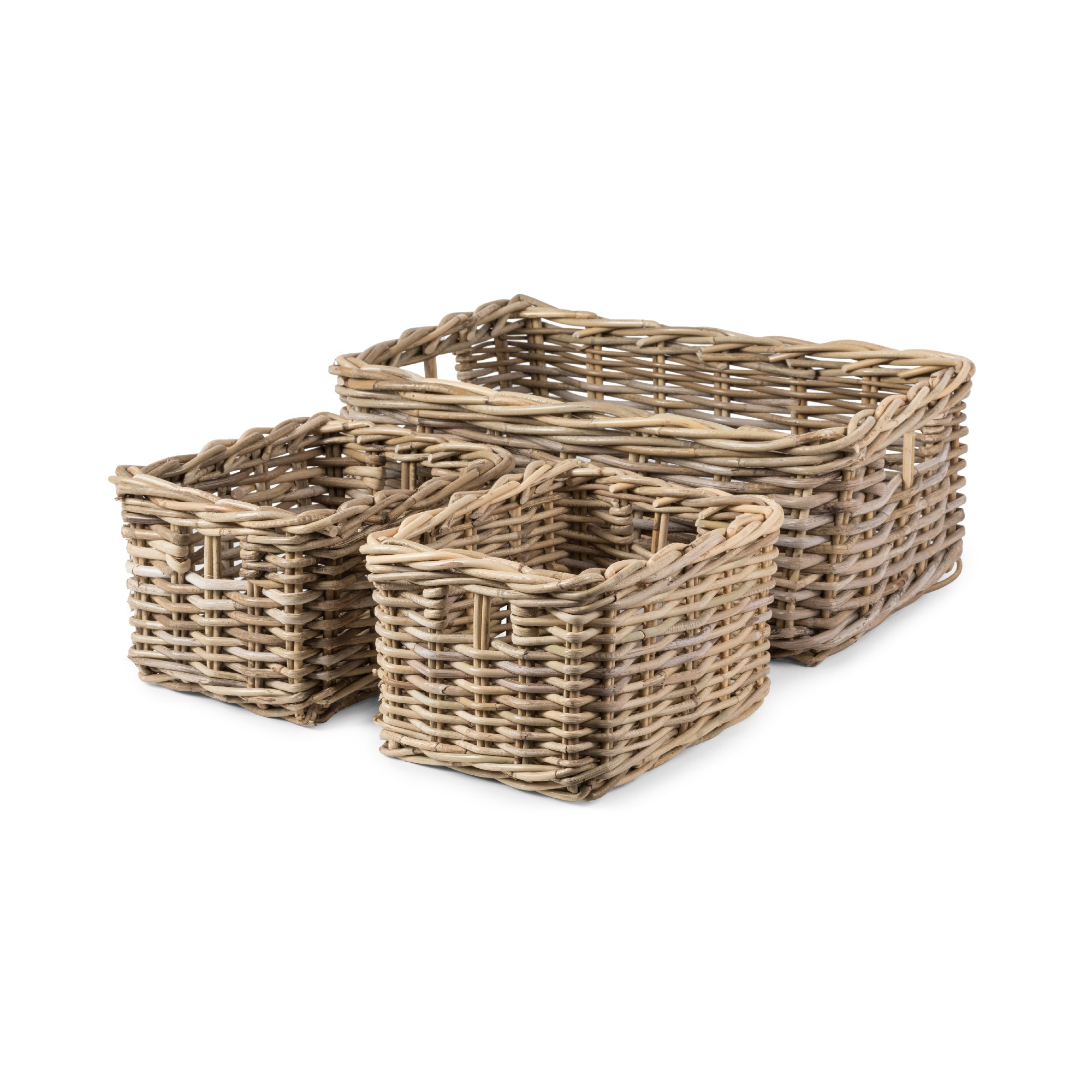 Paniers de rangement en rotin tressé - Lot de 3 Paniers de rangement en rotin tressé - Lot de 3