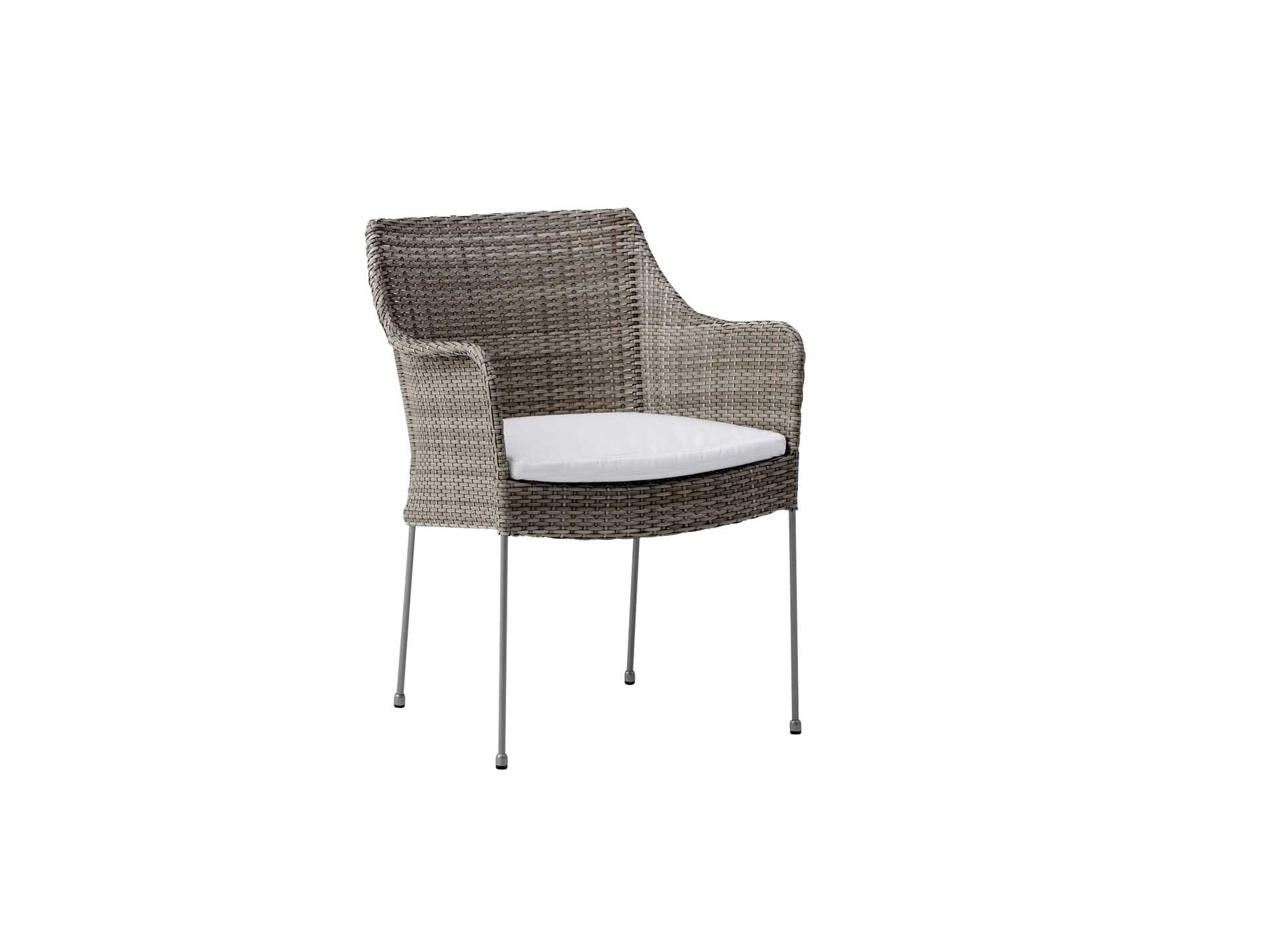 Chaise repas empilable en acier et fibre synthétique taupe
