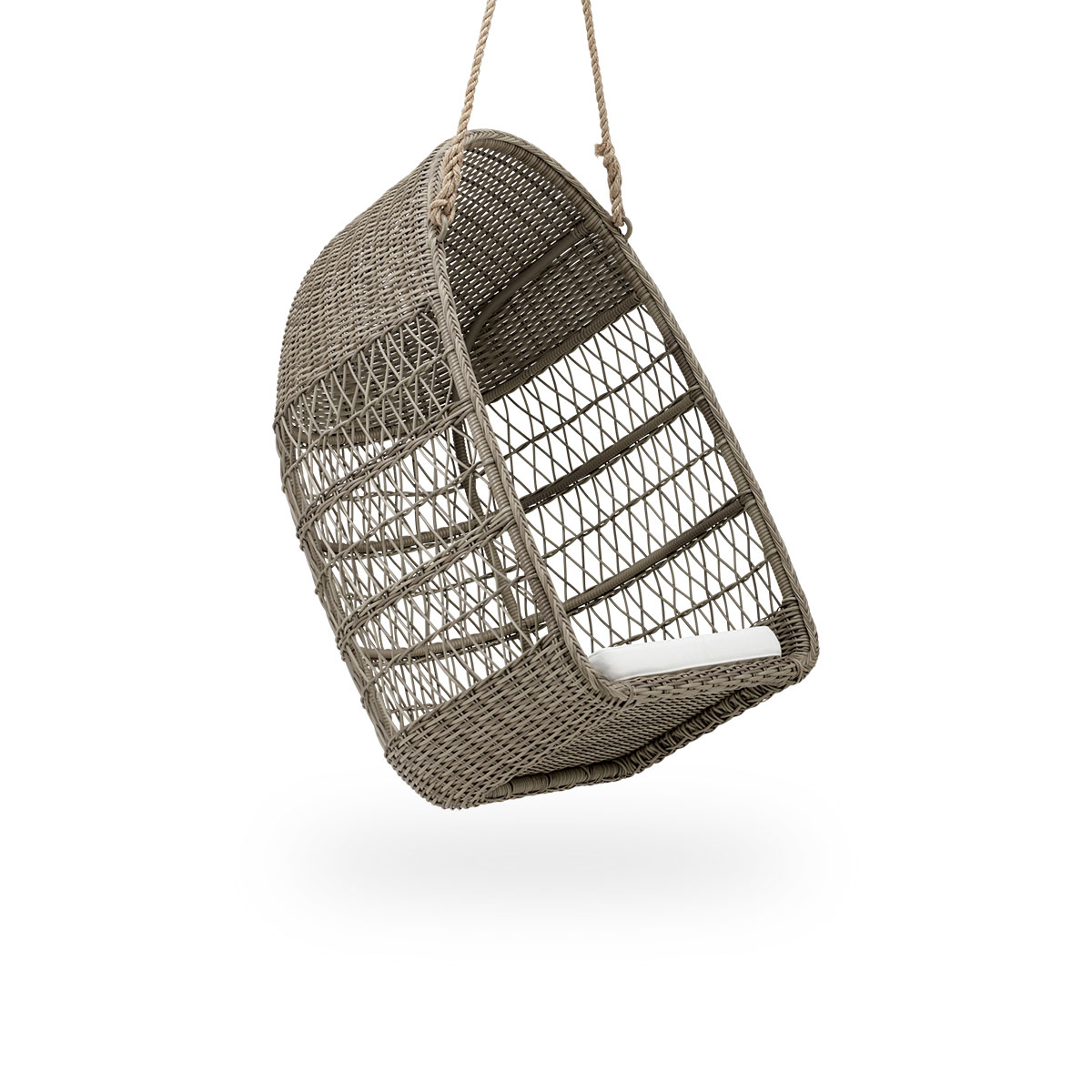 Fauteuil suspendu en aluminium et fibre synthétique taupe Fauteuil suspendu en aluminium et fibre synthétique taupe
