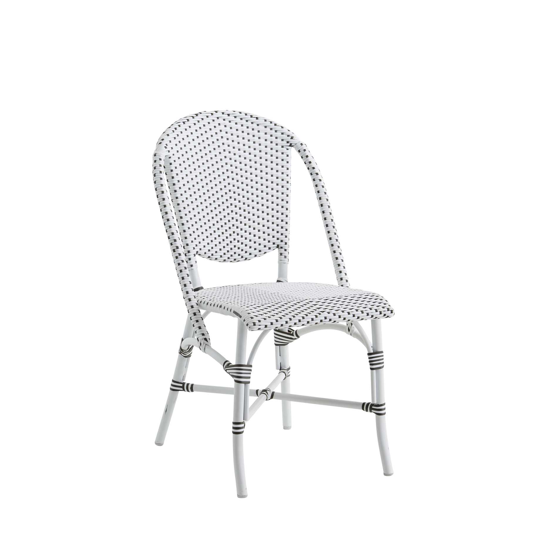 Chaise repas empilable en alu et fibre synthétique blanc