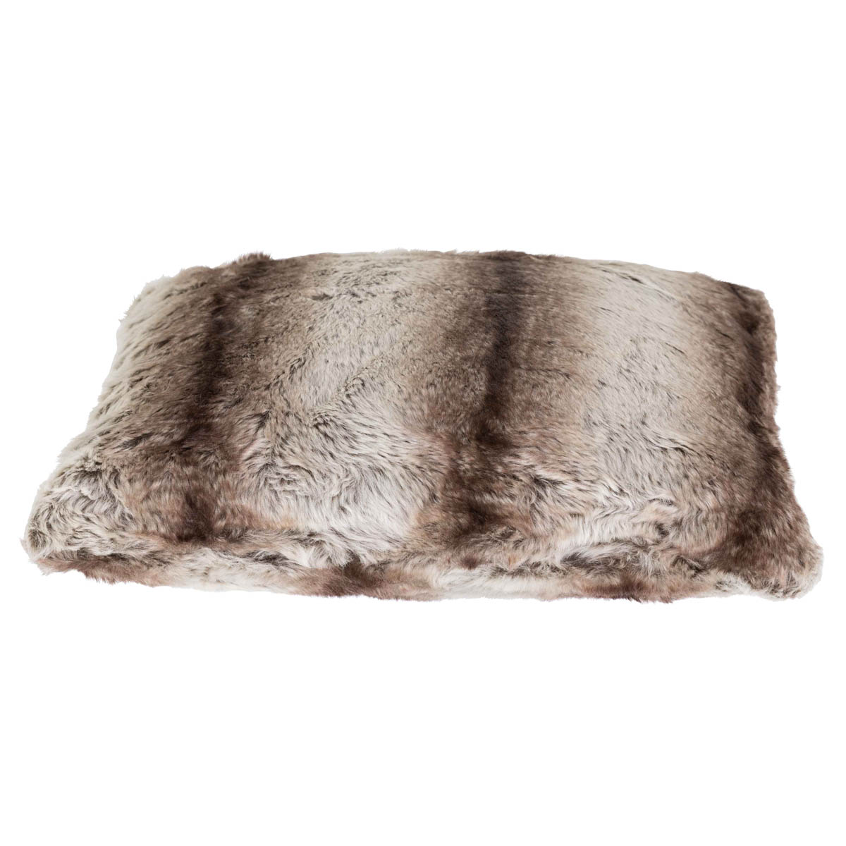 Housse de coussin fausse fourrure rayé 45 x 45 cm