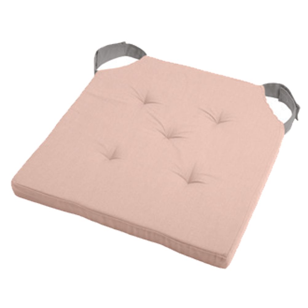 Coussin de chaise attaches scratchs poudre et gris 38x38 Coussin de chaise attaches scratchs poudre et gris 38x38