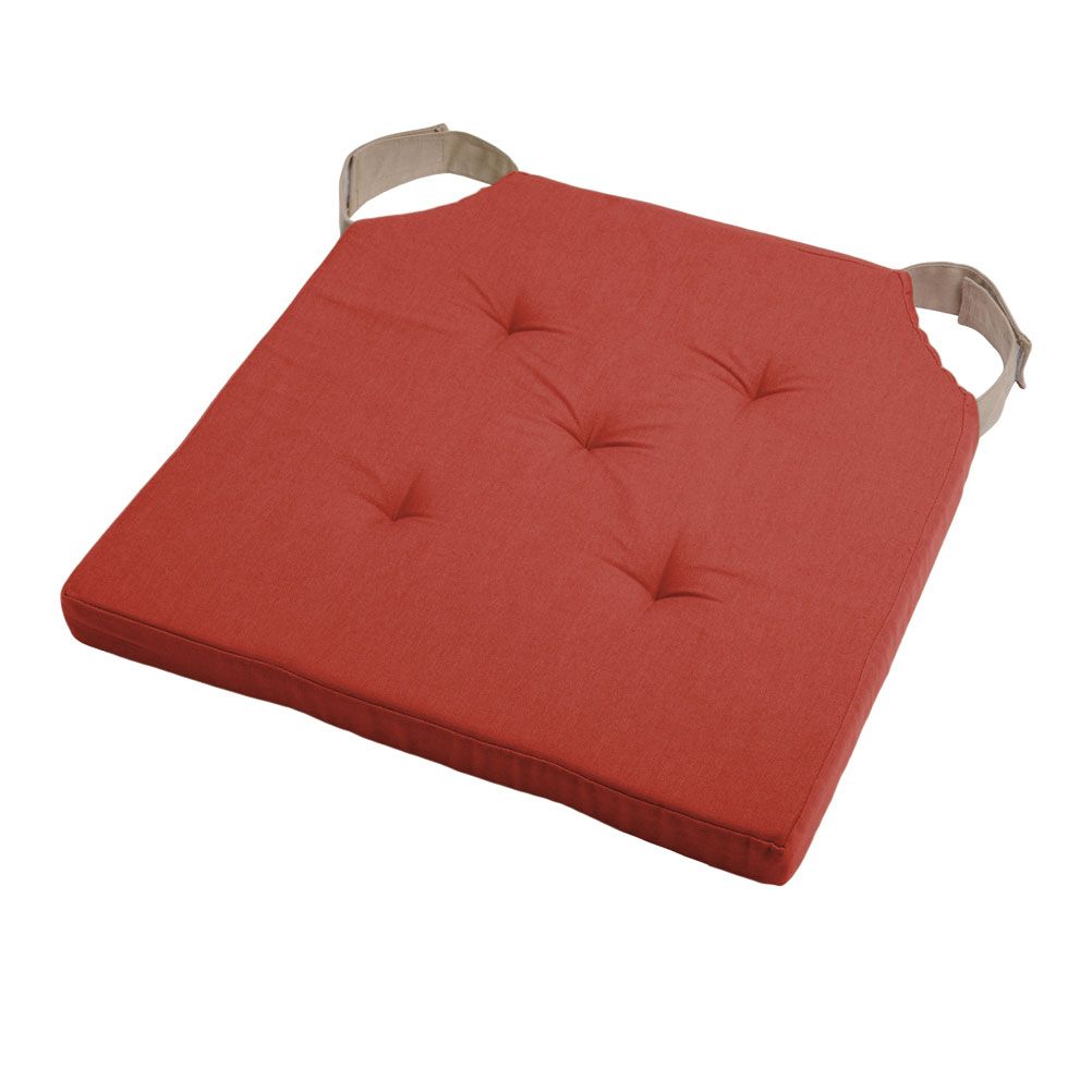 Coussin de chaise attaches scratchs terracotta 38x38 Coussin de chaise attaches scratchs terracotta 38x38