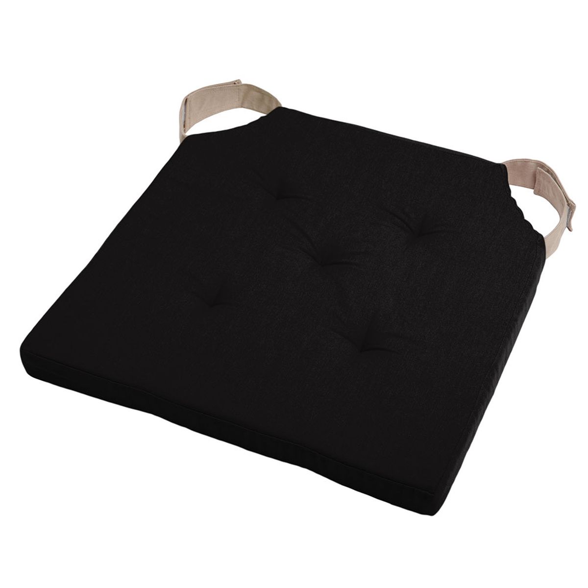 Coussin de chaise attaches scratchs noir 38x38 Coussin de chaise attaches scratchs noir 38x38