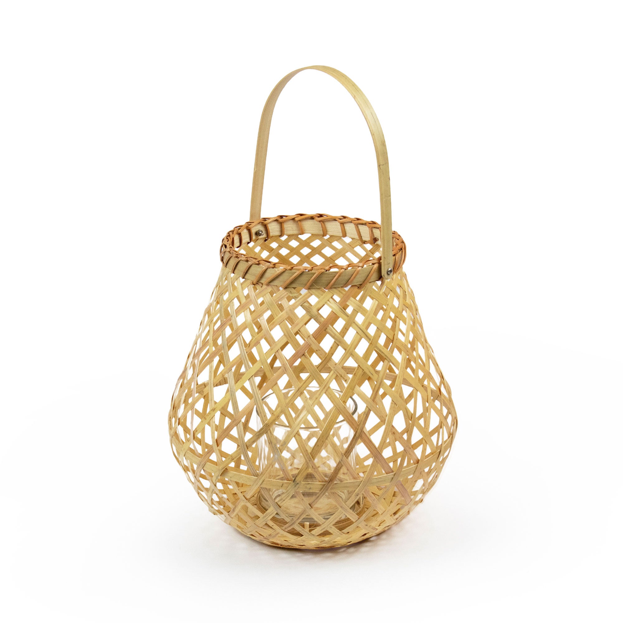 Lanterne en bambou naturel tressé H25cm Lanterne en bambou naturel tressé H25cm