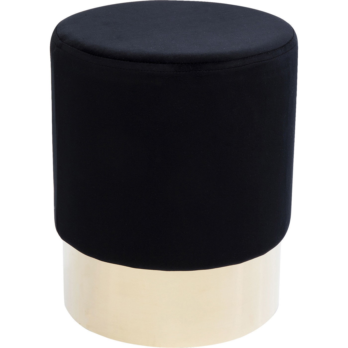 Tabouret en velours noir et acier doré D35