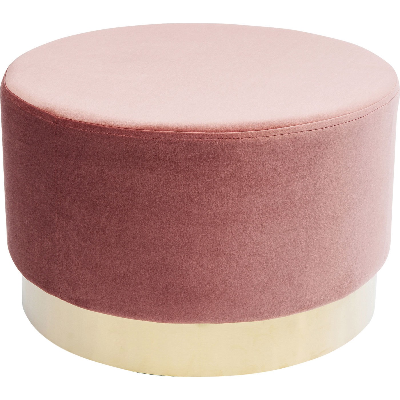 Tabouret en velours rose et acier doré D55 Tabouret en velours rose et acier doré D55