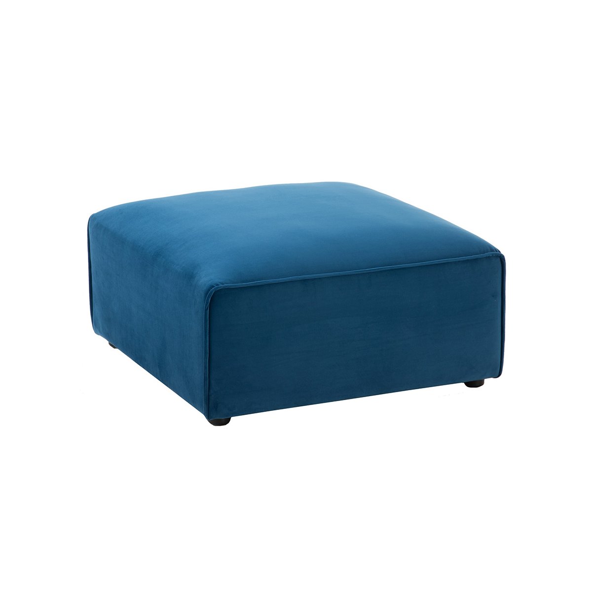 Pouf design carré en tissu bleu (photo) Pouf design carré en tissu bleu