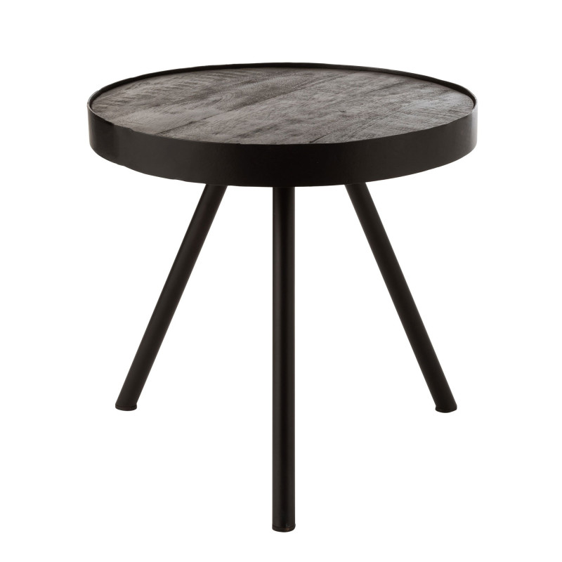 Table d'appoint en bois et métal noir