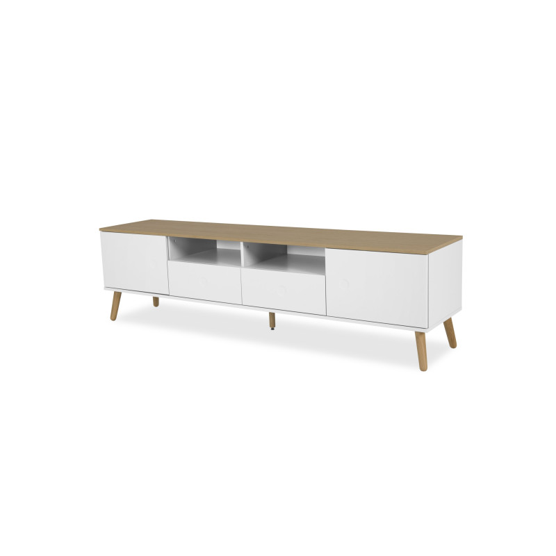 Meuble TV scandinave 192cm Blanc