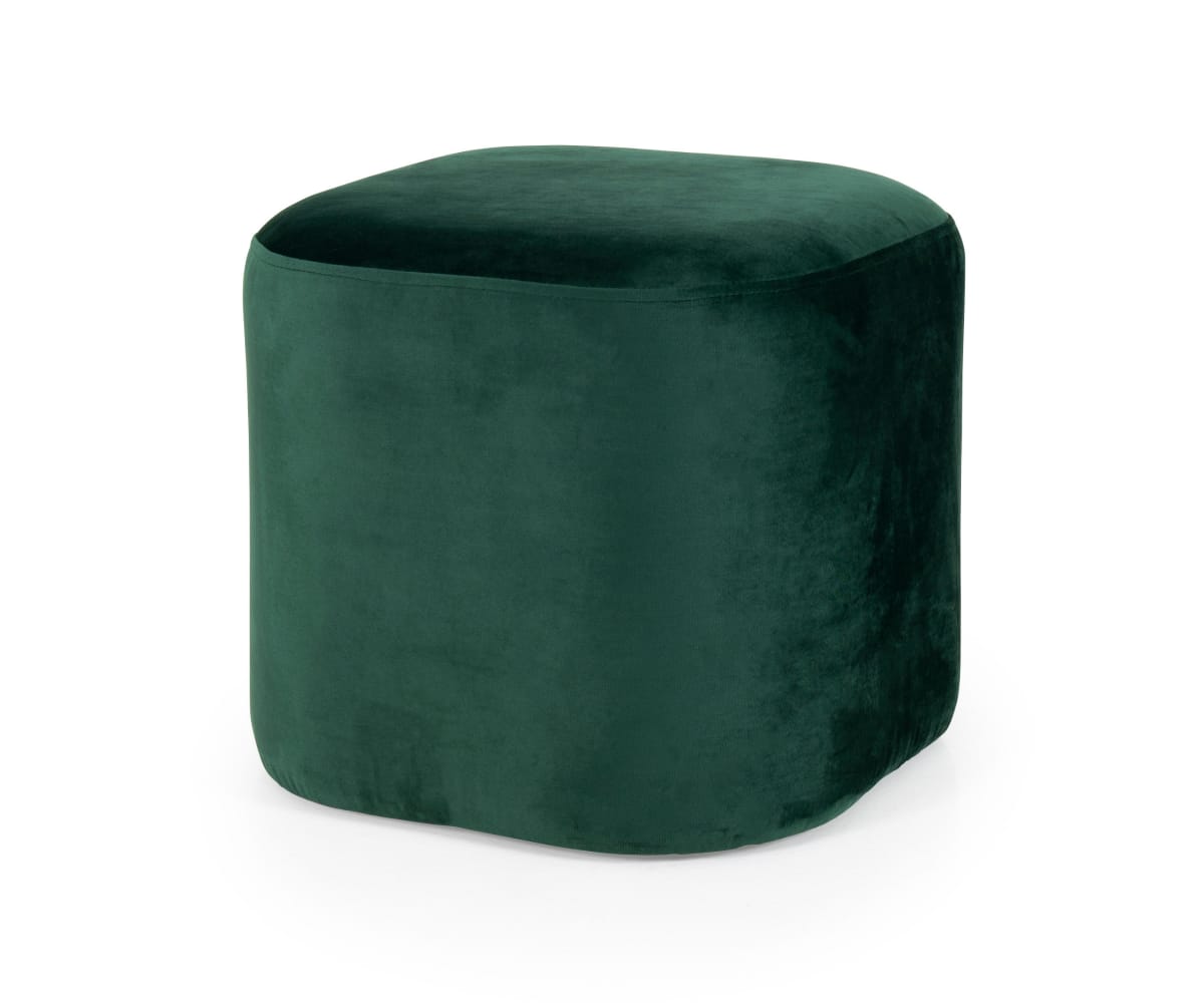 Petit pouf en velours vert Petit pouf en velours vert