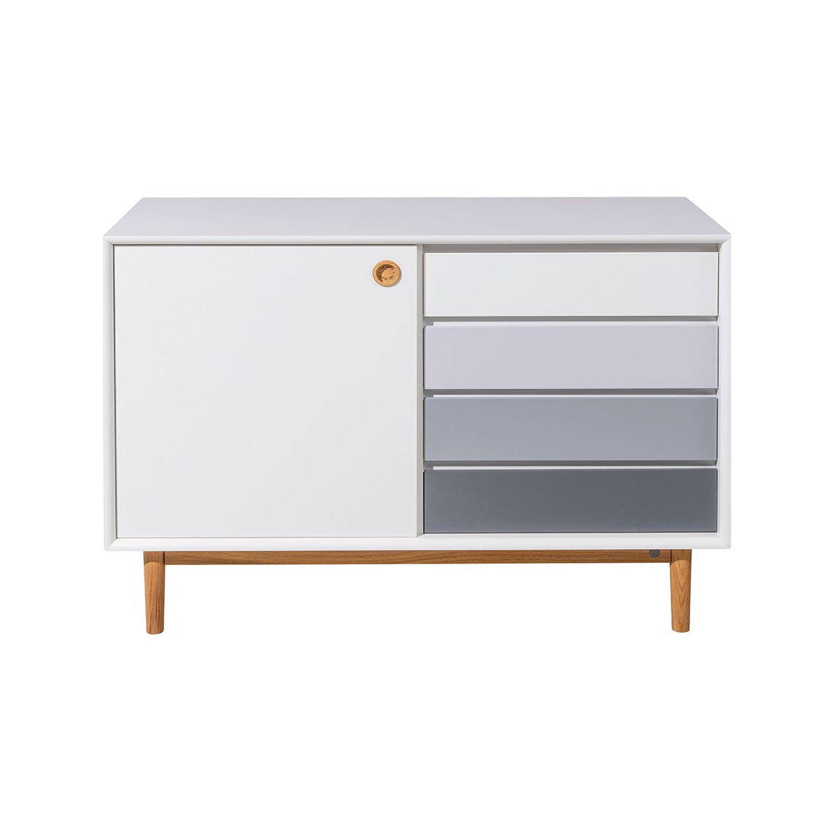 Petit buffet moderne avec placard et tiroirs Blanc