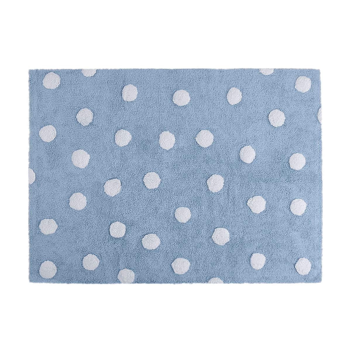 Tapis coton motif pois bleu 120x160
